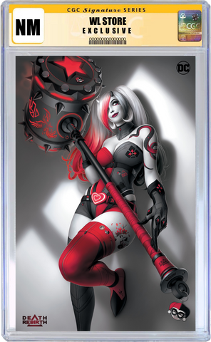 HARLEY QUINN BLACK WHITE REDDER #5 CGC 9.8 SIGNED WARREN LOUW STORE FOIL EXCLUSIVE