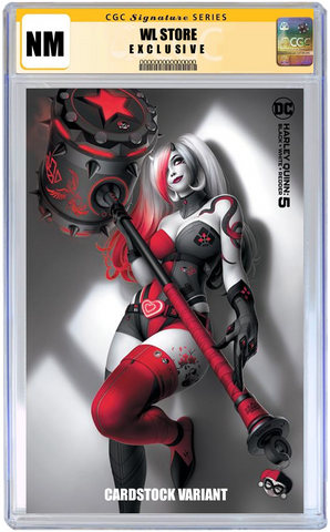 HARLEY QUINN BLACK WHITE REDDER #5 CGC 9.8 SIGNED WARREN LOUW CARDSTOCK VARIANT