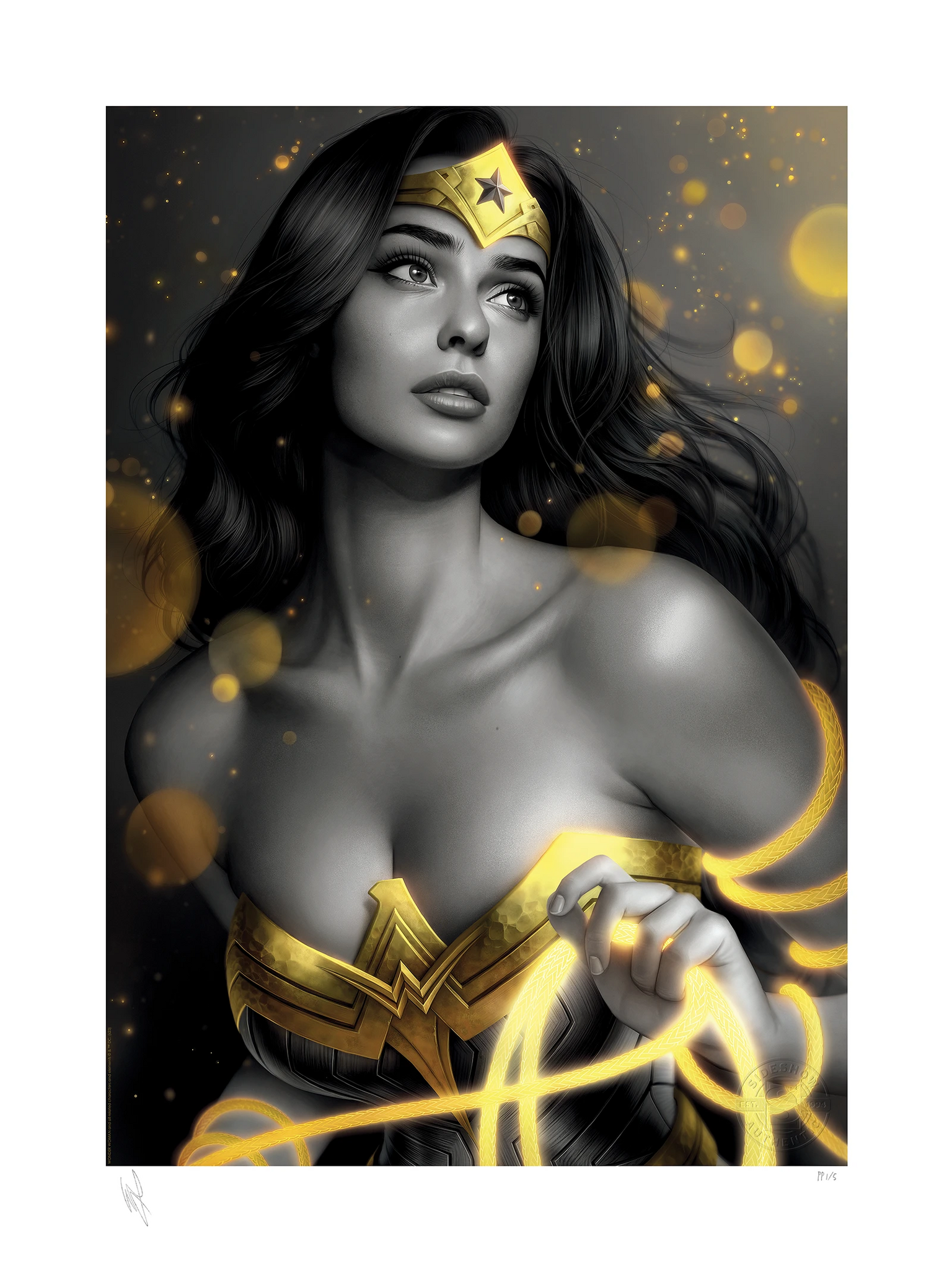 WONDER WOMAN BLACK AND GOLD #1 SIDESHOW COLLECTIBLES PRINT