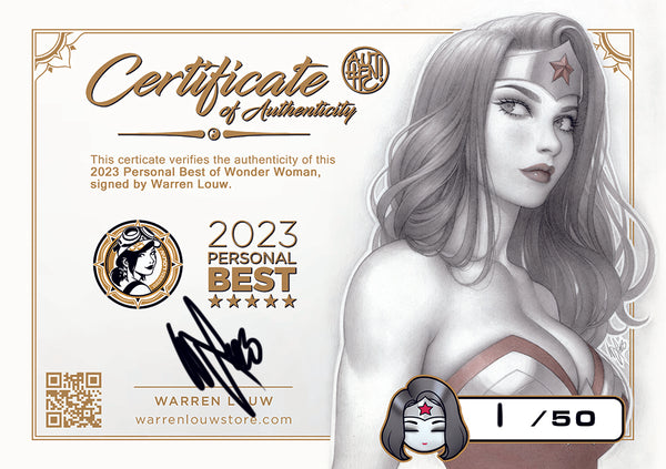 WONDER WOMAN "2023 PERSONAL BEST" PRINT SIGNED WITH COA LTD TO 50