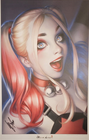 YOUNG HARLEY QUINN SIGNED PRINT WITH COA