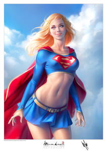 SUPERGIRL PRINT SIGNED WITH COA