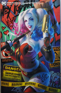 HARLEY QUINN VILLAIN OF THE YEAR COVER B SIGNED WITH COA